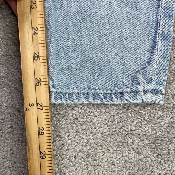 American Eagle Mom Jeans Women's 0 Blue Tapered Leg High Rise Light Wash - Picture 10 of 12